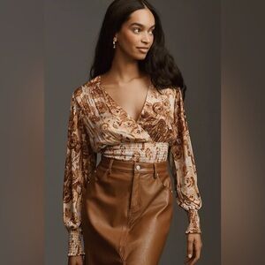 Tiny Valentina Long-Sleeve Printed Surplice Top (NEW)